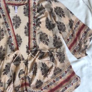 Sheer Peachy-Pink Floral Kimono, Size Small